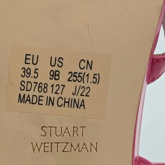 Stuart Weitzman Grecian Buckle Wedge Sandal Women's Peonia Size US9B EU39.5 - Picture 9 of 13